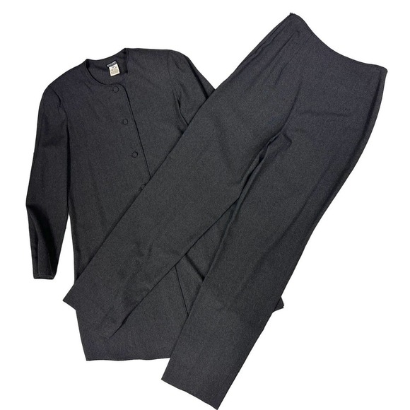 GIORGIO ARMANI Borgonuovo Milano Black Label Gray Pant Suit Size EU 42 (US 6)VTG - Picture 1 of 8